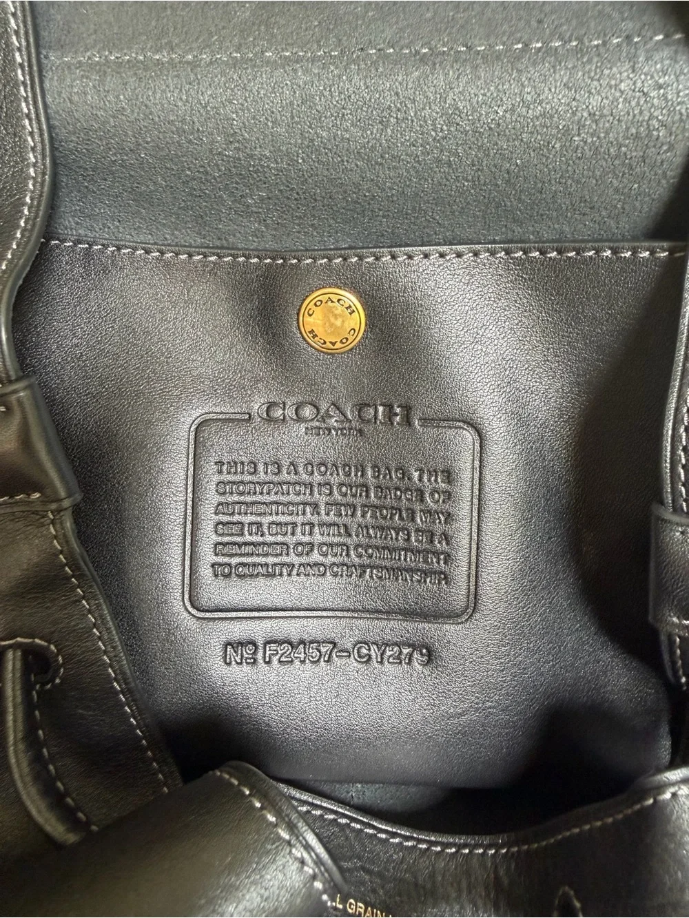 NWT COACH Crosby Backpack Bag Brass Black Natural Grain Leather CY279 Unisex